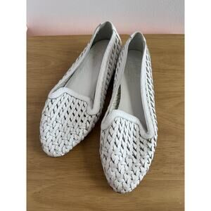 Sesto Meucci White Woven Loafers Size 7